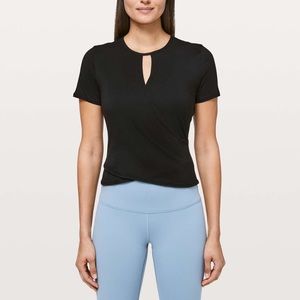 Black Lululemon Crop Short Sleeve Top